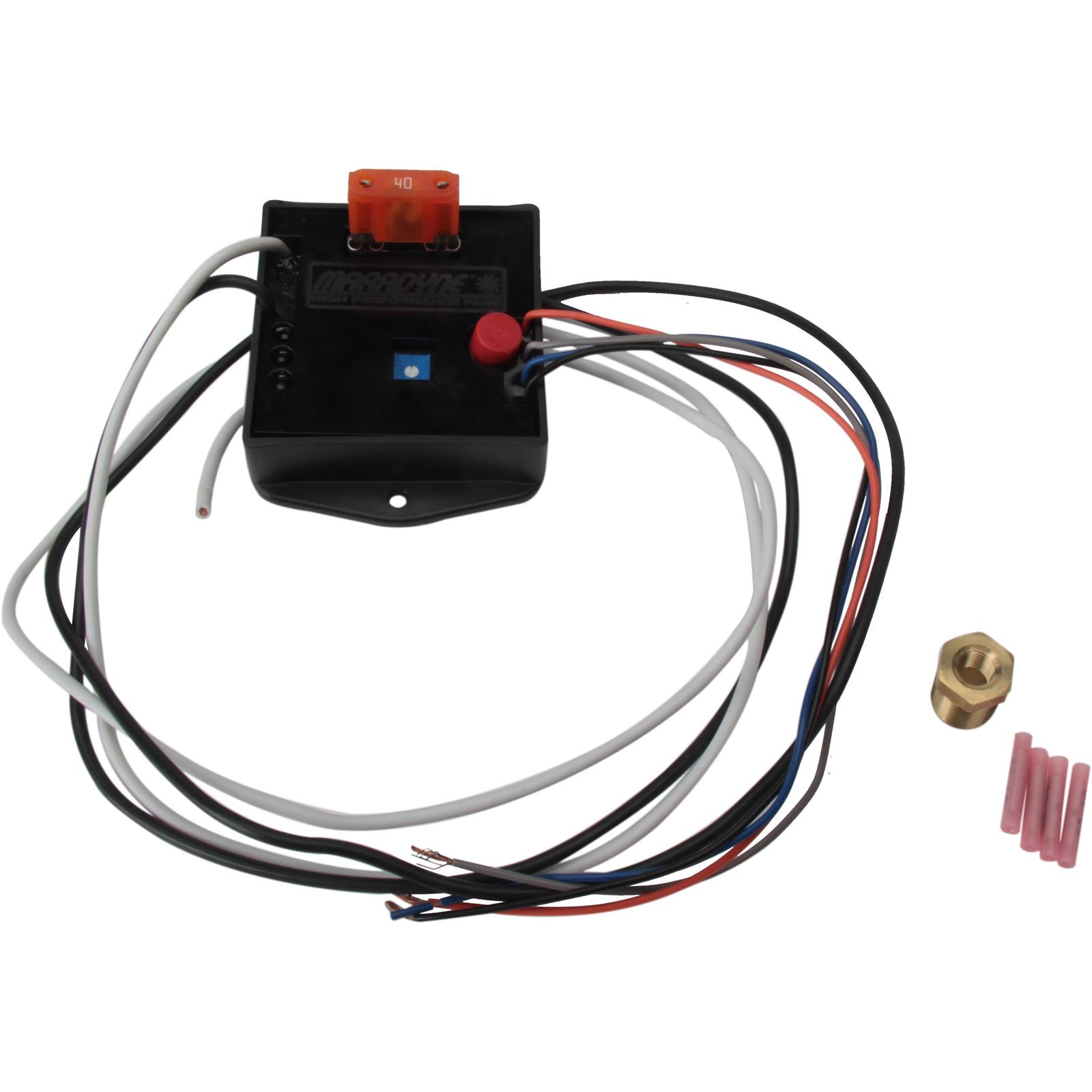 MaraDyne MFA102 Single Electric Fan Relay Fan Wiring Harness Kit w/185