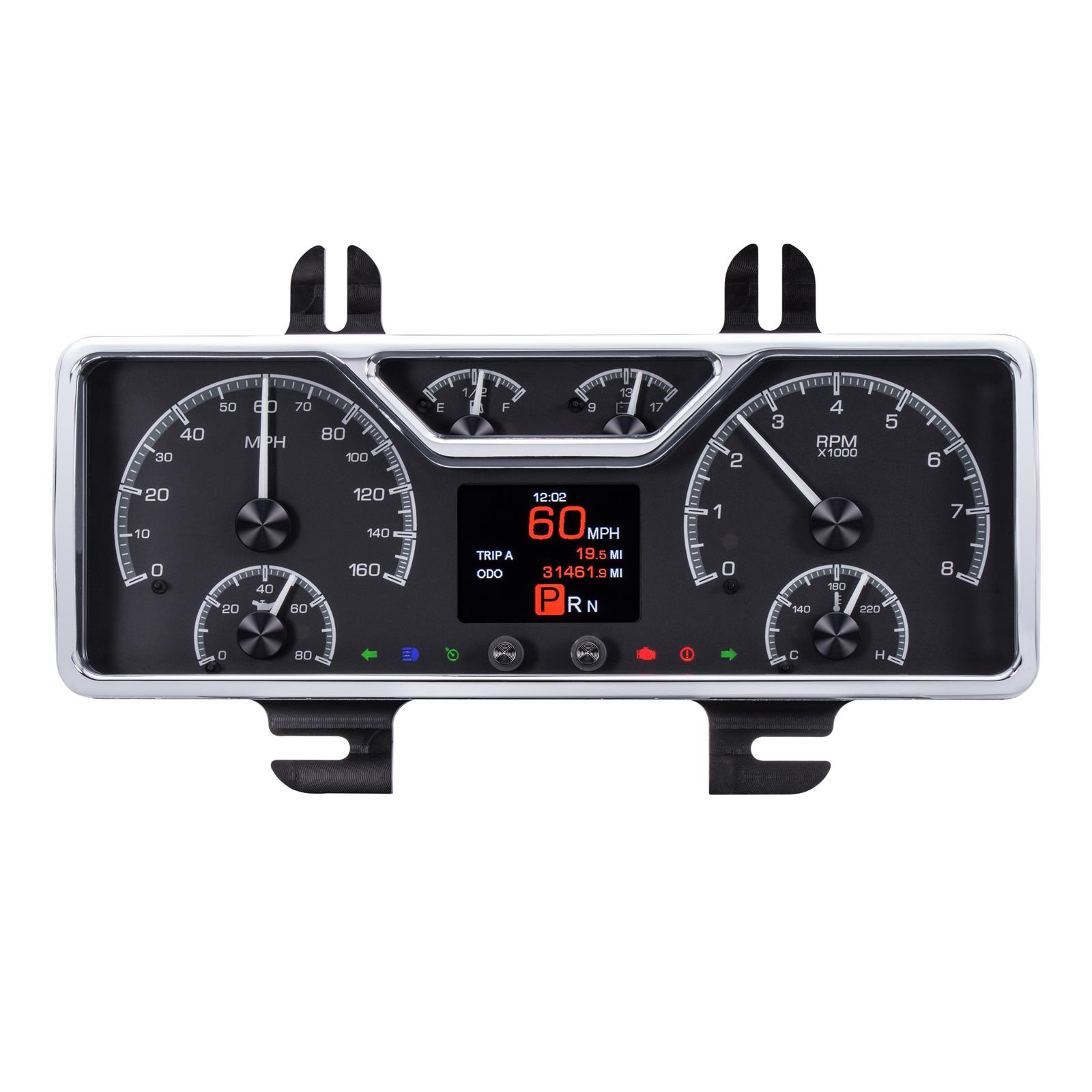 稼働品★KEYSTONE KORNER 明るさが変化 置き時計★旧車 ディスコ Dakota Digital HDX-40F-K 1940 Ford Car HDX Instruments, Black