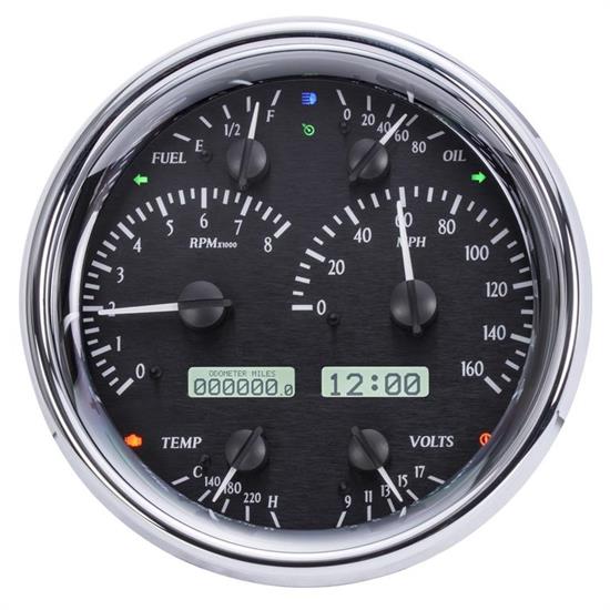 Dakota Digital VHX1019KW Universal Round Analog Gauge, 7 Inch