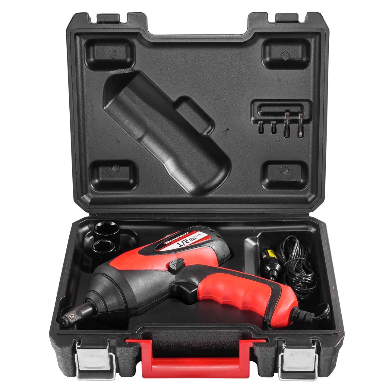 12 volt impact wrench cigarette lighter Powerbuilt 240067 Lug Nut Impact Wrench Kit, 12V Cigarette Outlet
