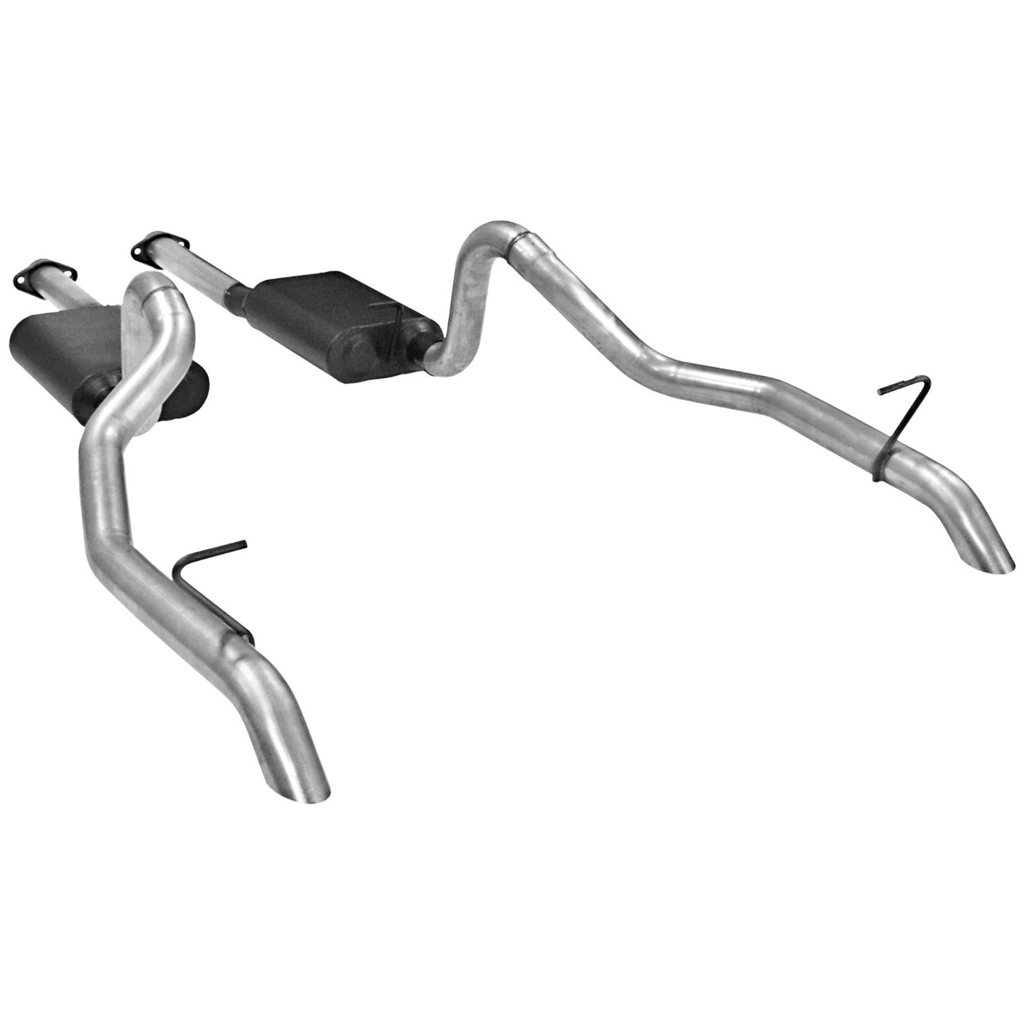 17116 Cat Back System Dual Rear Exit American Thunder Must GT Two Chamber 1987-1993