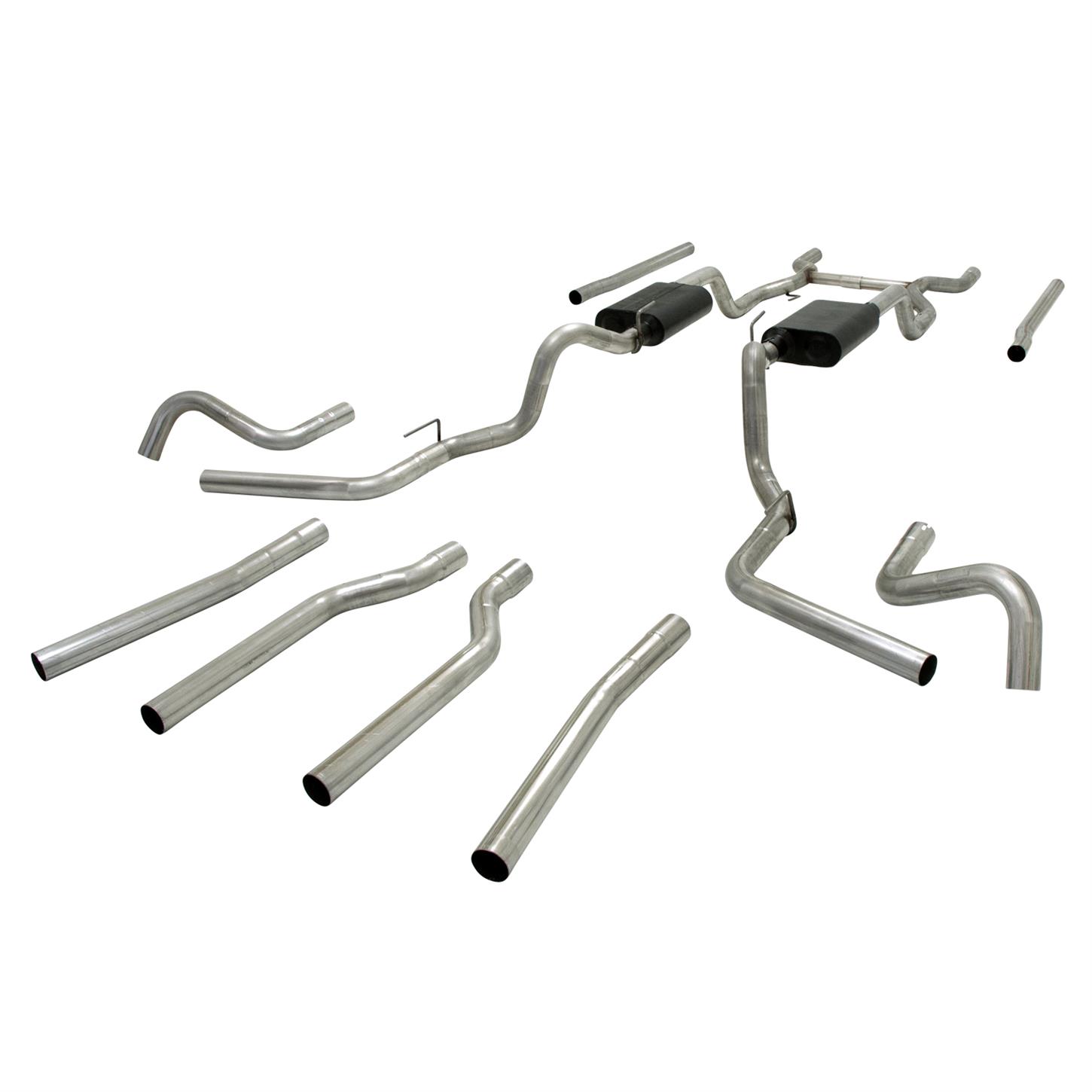 17654 Dual Rear & Side Exit Crossmember-Back Exhaust System for 1967-1972 GMC & Chevrolet