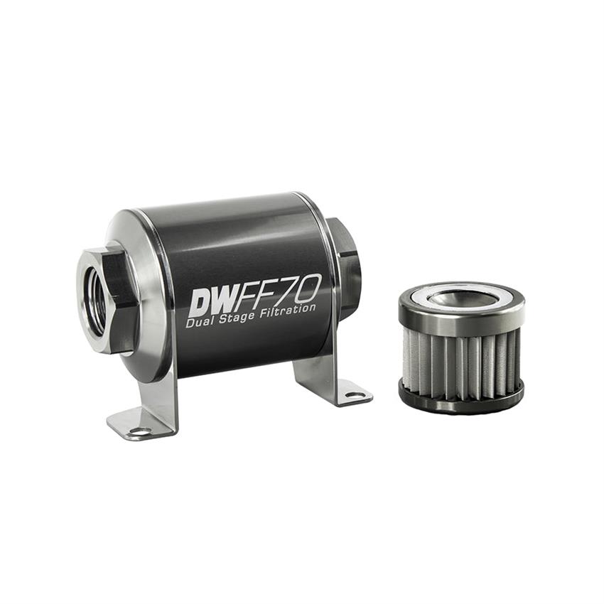 8-03-070-010K 70 mm Stainless Steel 10AN 10 Micron Universal Inline Fuel Filter Housing Kit