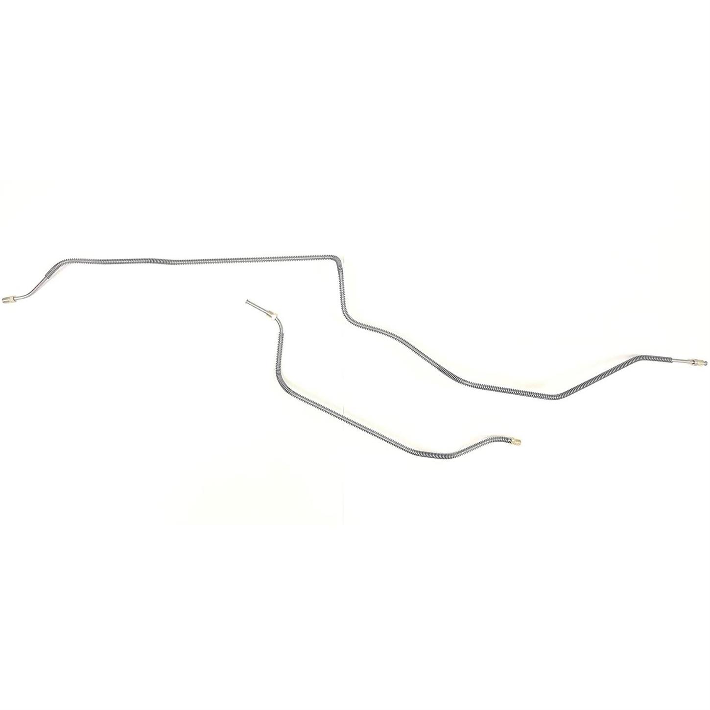 72 Axle Brake Line Pair, Coil Rear - Stainless Steel, 1/2 Ton 2WD