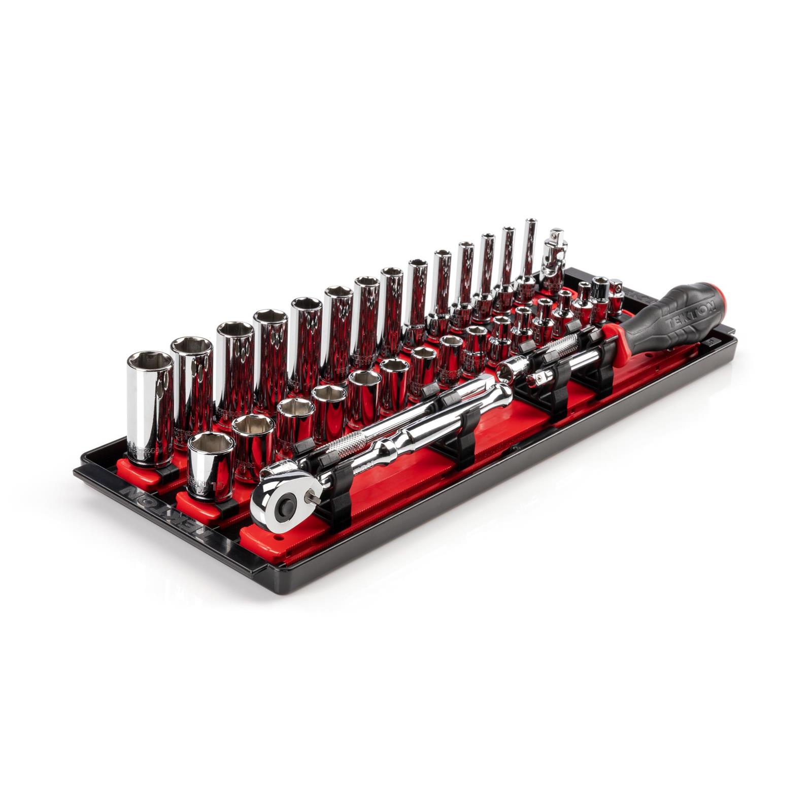 Tekton SKT03201 1/4" Drive 6-Point Socket/Ratchet Set, 35-Piece