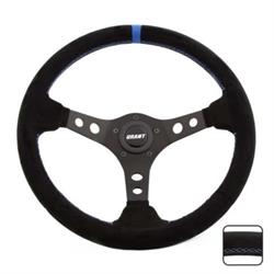 Grant 696 Suede Series Steering Wheel, 13-3/4 Inch, Black/Blue