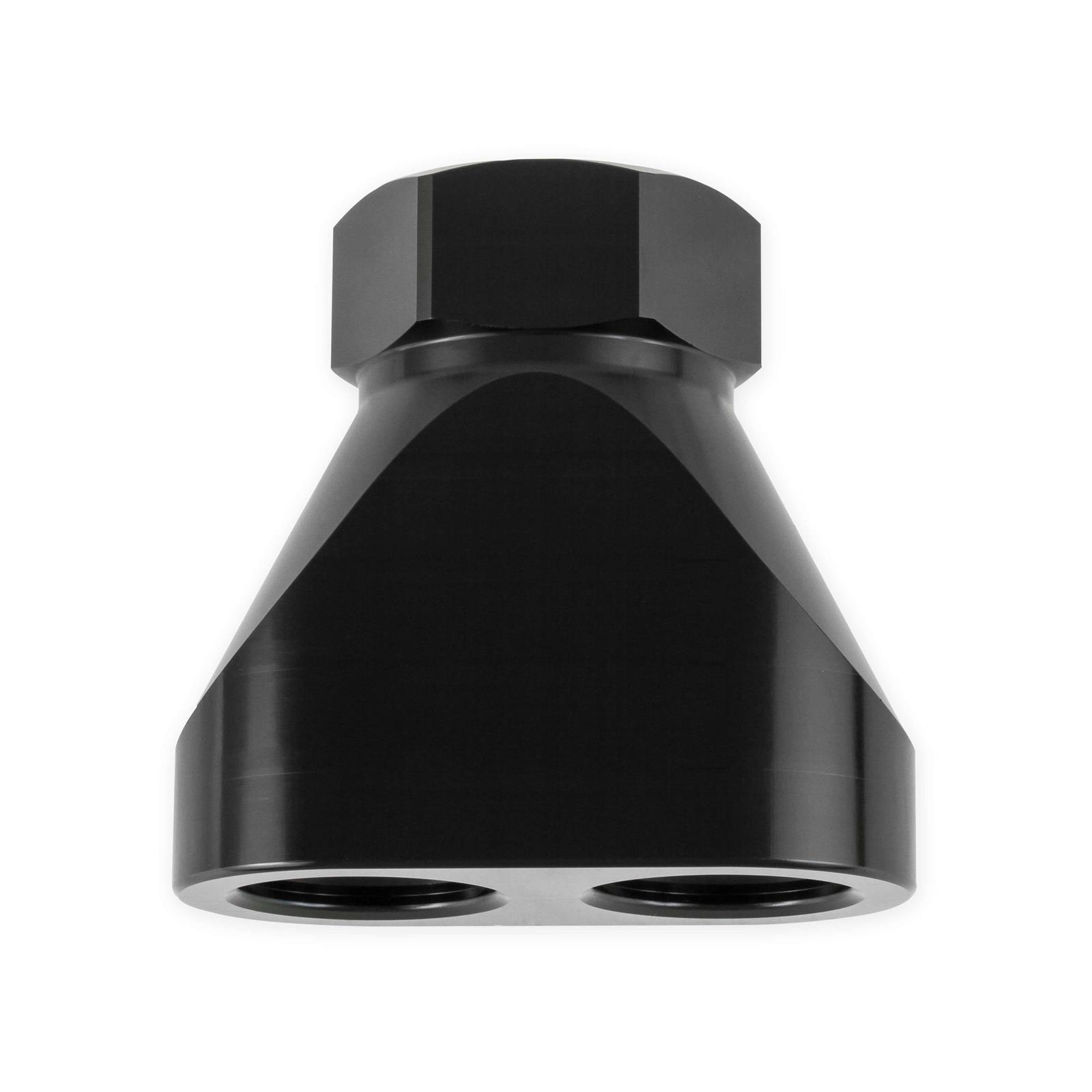 100162 12 AN Aluminum Inline Distribution Block, Black Anodized