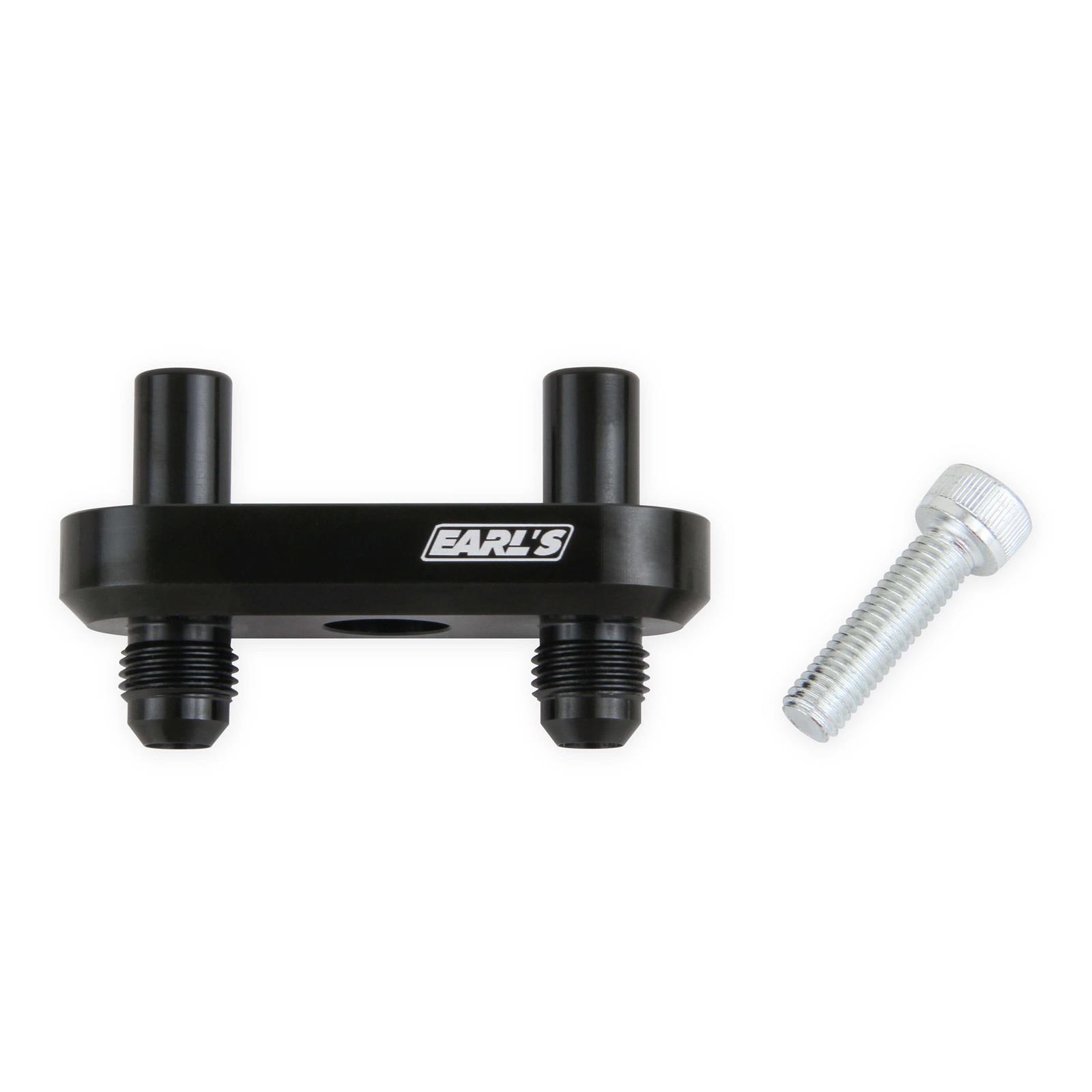 Earl/'s Transmission Oil Cooler Adapter 1128ERL; Billet Black for 6L80 8L90E