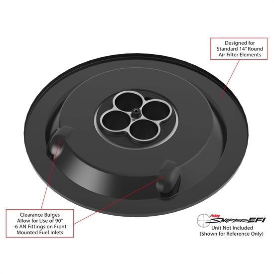 Holley 120531 Sniper Air Cleaner Assembly, 14 x 3 Inch, Black
