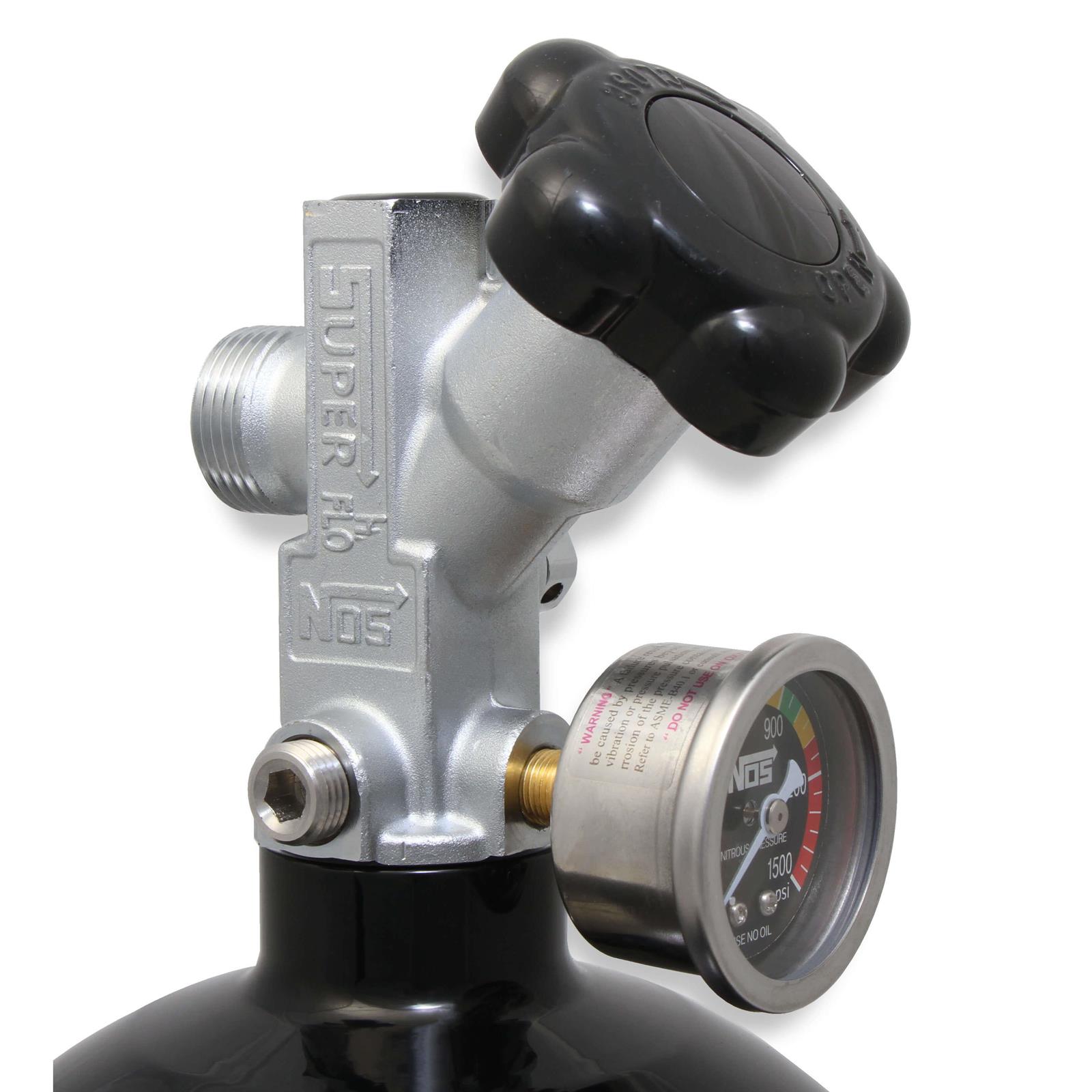 NOS 14745BNOS Nitrous Bottle, 10 Pound, with Gauge, Black