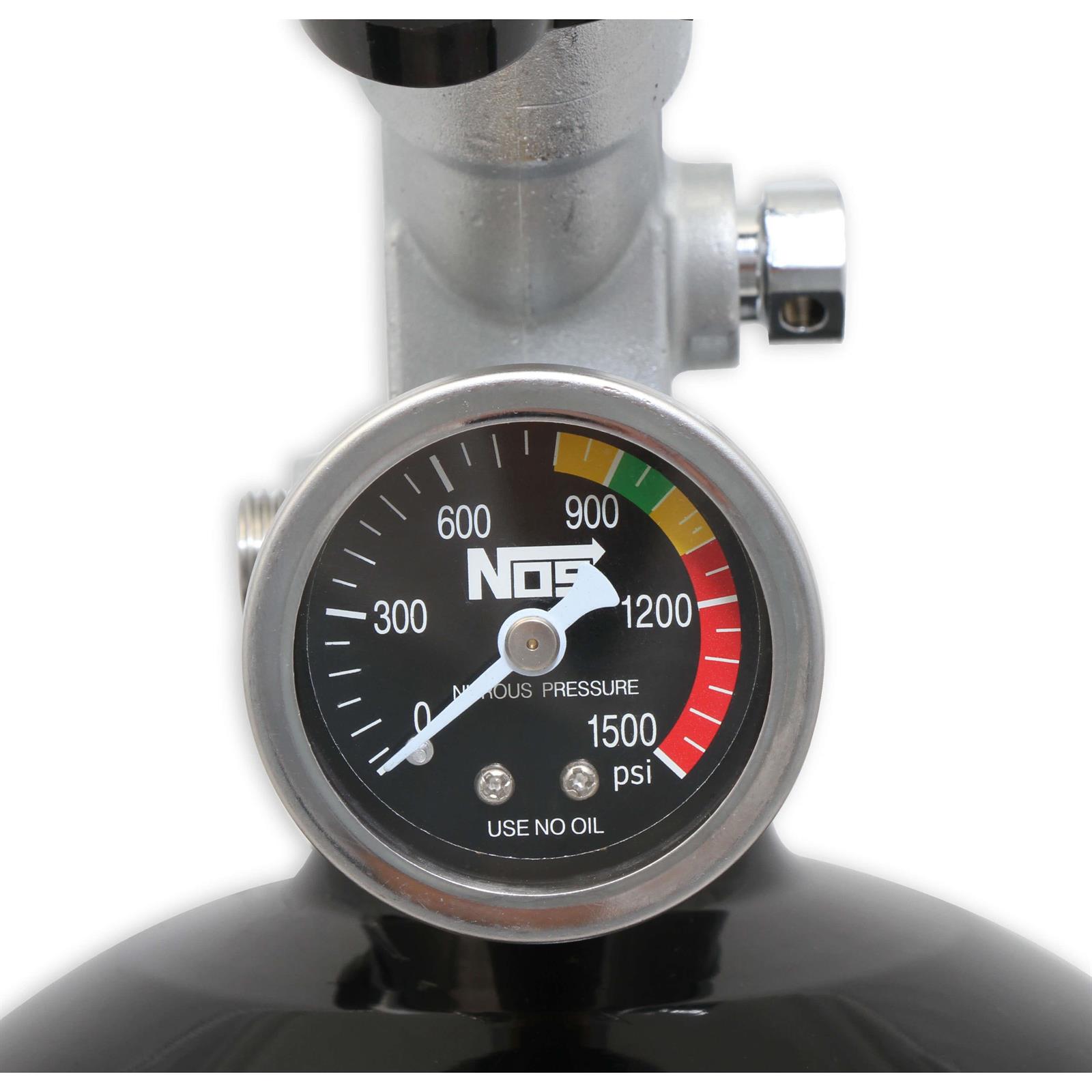 NOS 14745BNOS Nitrous Bottle, 10 Pound, with Gauge, Black