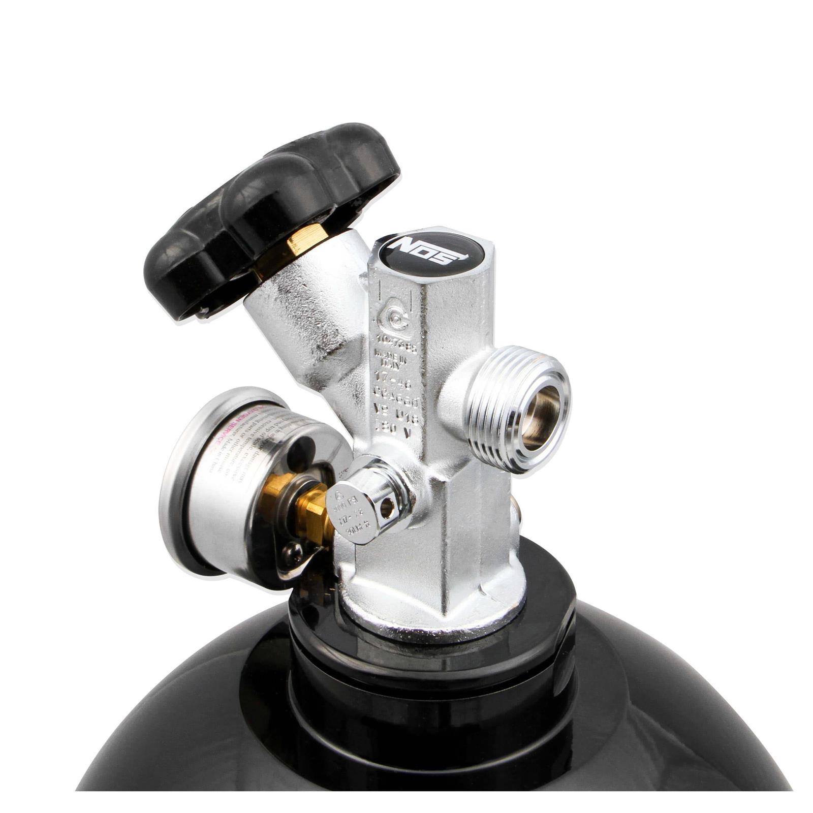 NOS 14760BNOS Nitrous Bottle, 20 Pound, with Gauge, Black