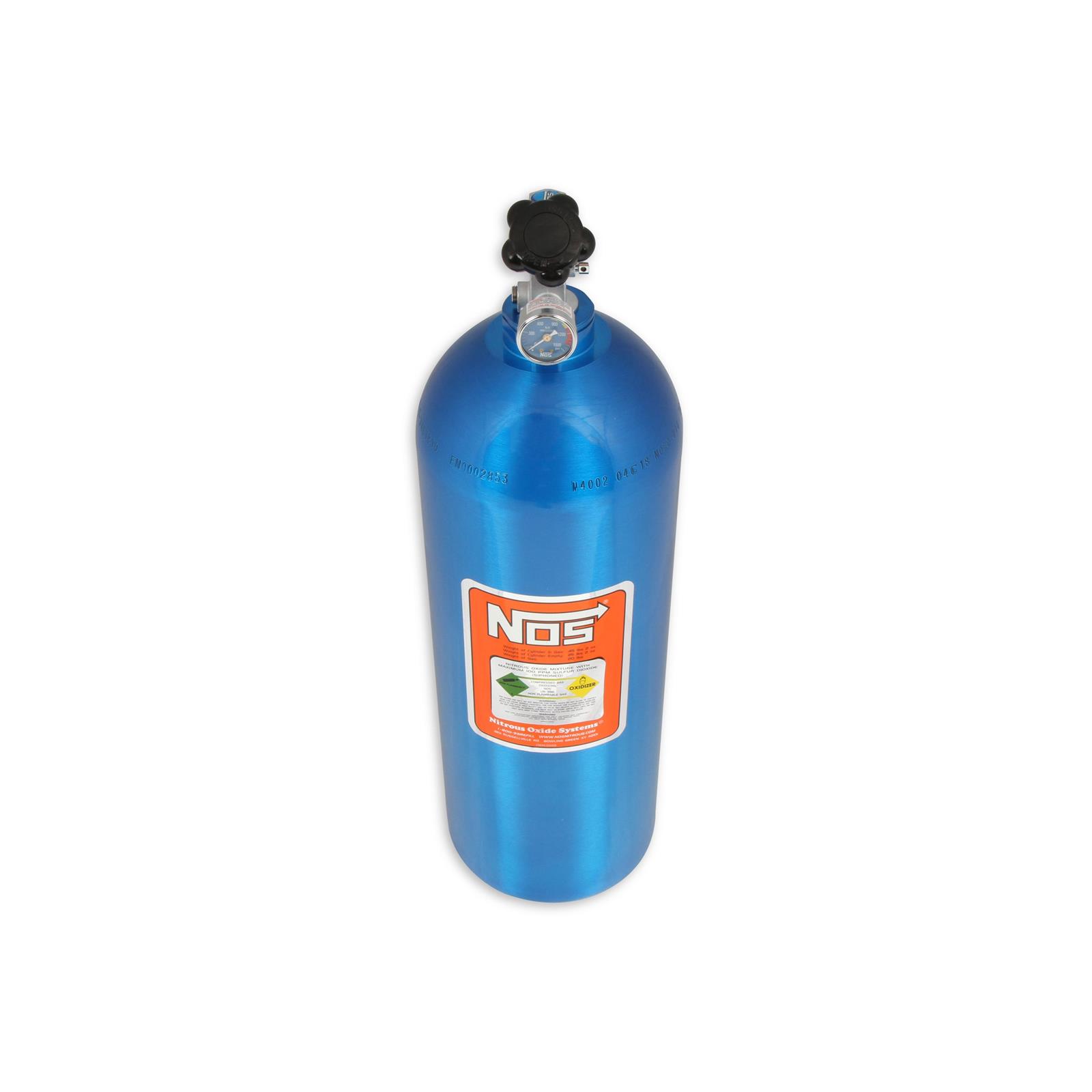 NOS 14760NOS Nitrous Bottle w/ Hi-Flow Valve, Electric Blue, 20 Pound