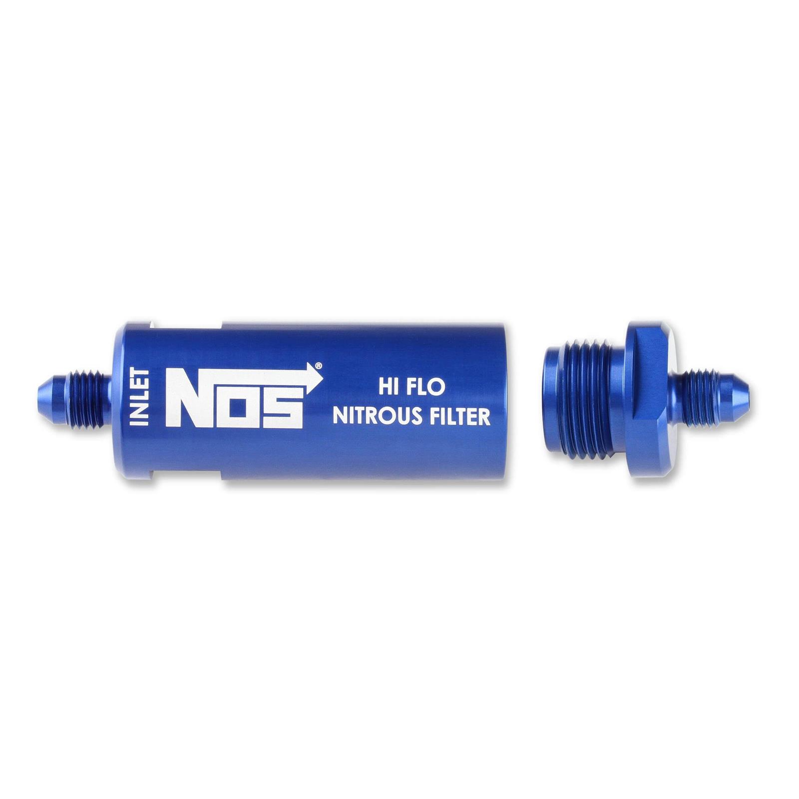 NOS 15551NOS InLine HiFlow Nitrous Filter, 4 AN, Blue