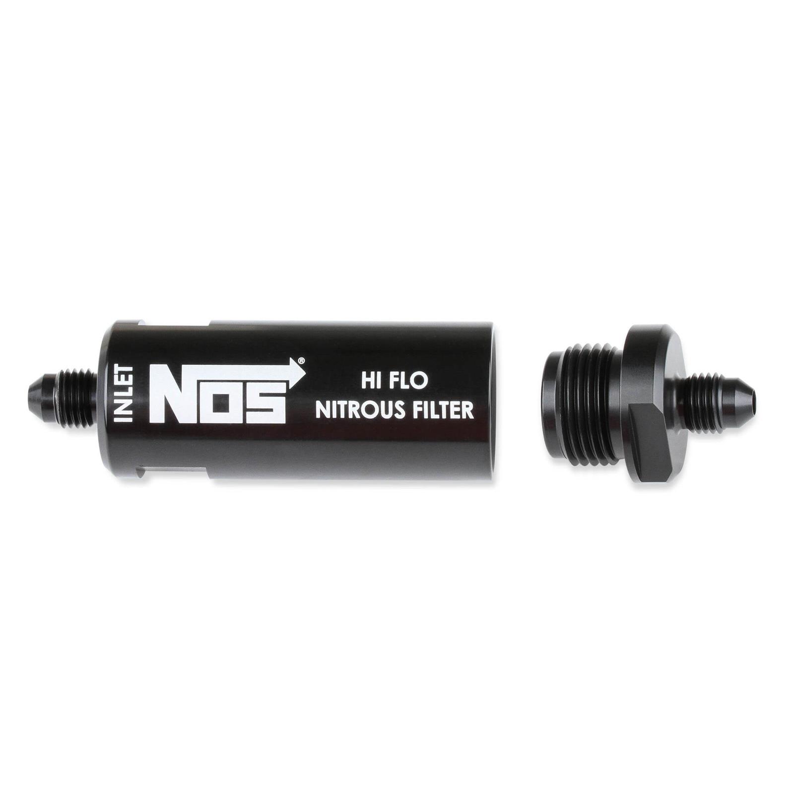 NOS 15555NOS InLine HiFlow Nitrous Filter, 4 AN, Black