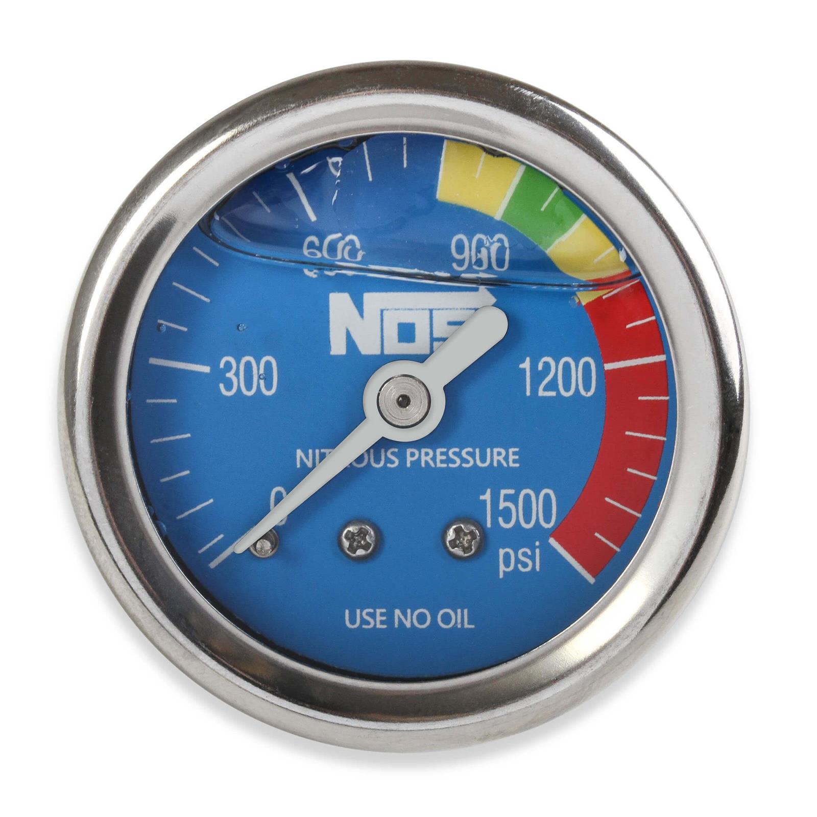 NOS 15918NOS Liquid Filled Nitrous Gauge, 11/2 Inch, Blue