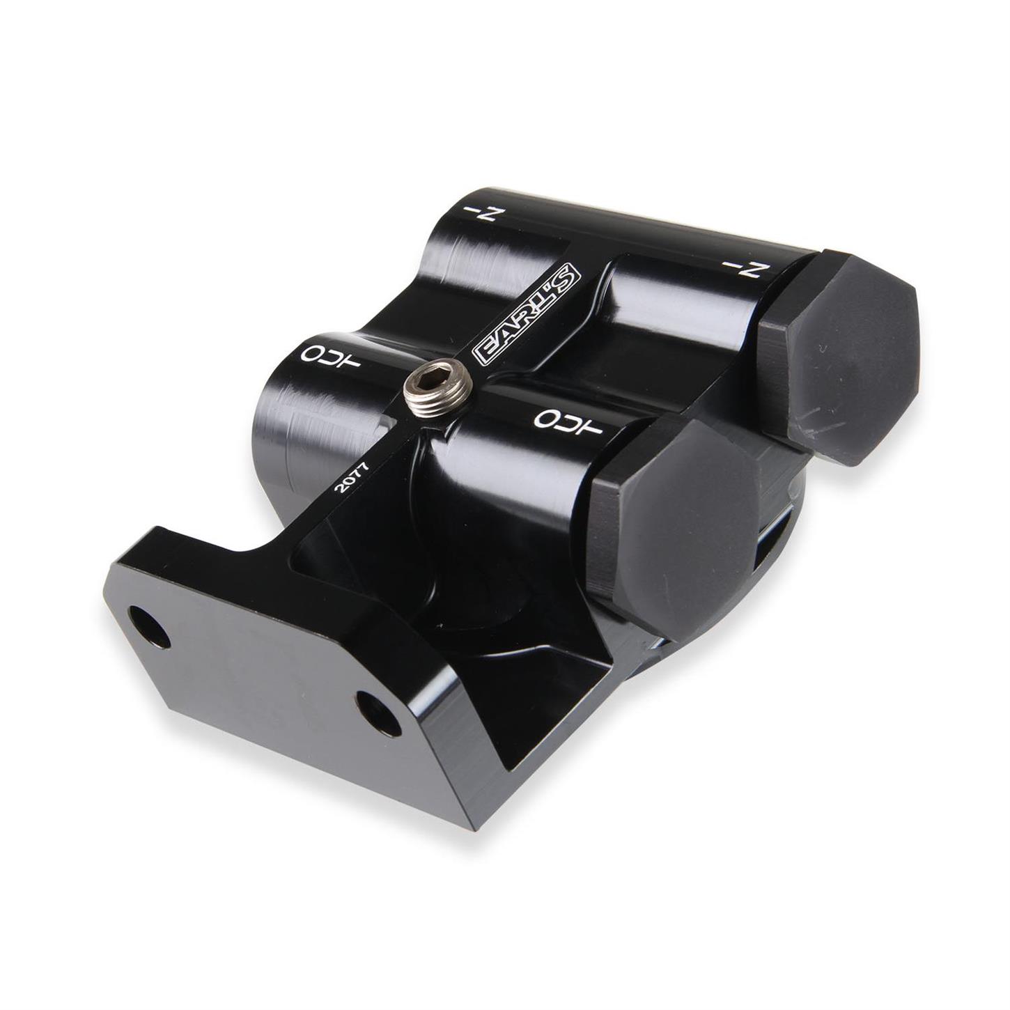 Earls 2077ERL Billet Remote Oil Filter Mount, Black Anodized