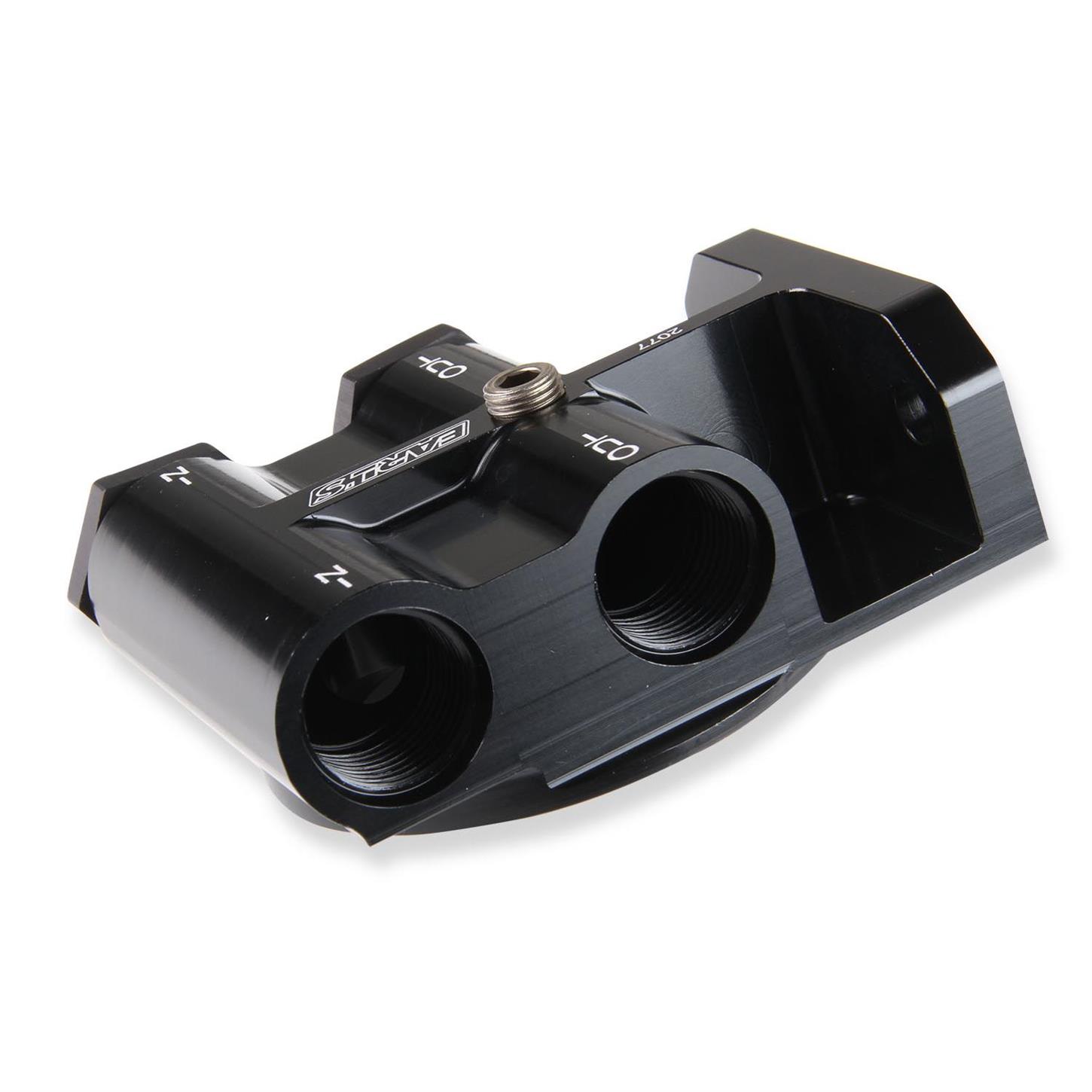 Earls 2077ERL Billet Remote Oil Filter Mount, Black Anodized