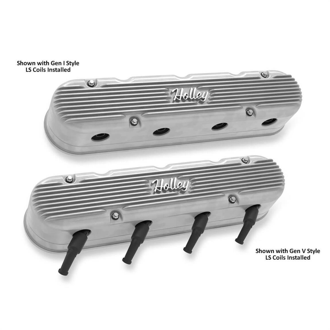 Holley 241170 2Piece LS Vintage Series Valve Covers, Natural