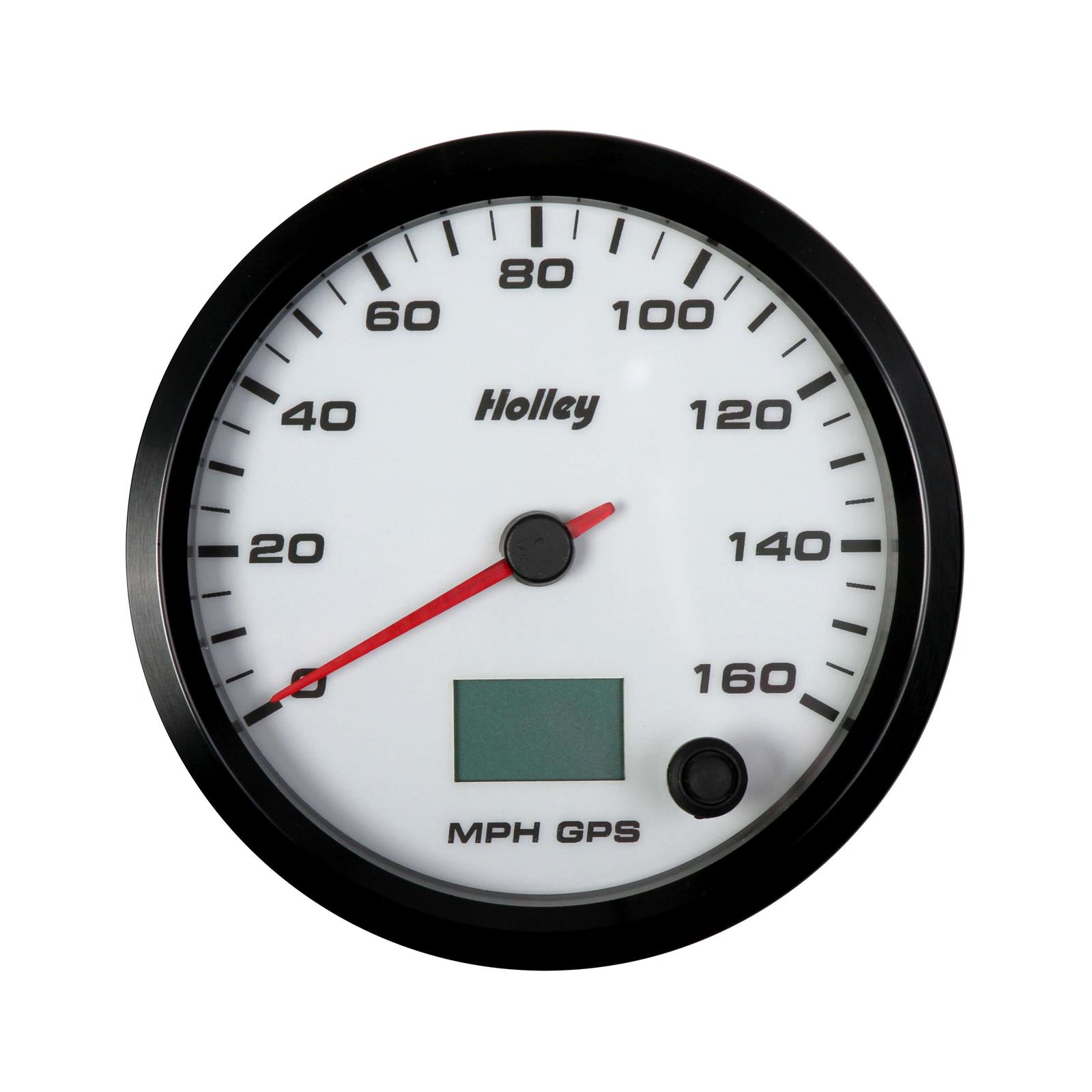 Holley 26610W Analog Style GPS Speedometer, 160 MPH White 41/2"