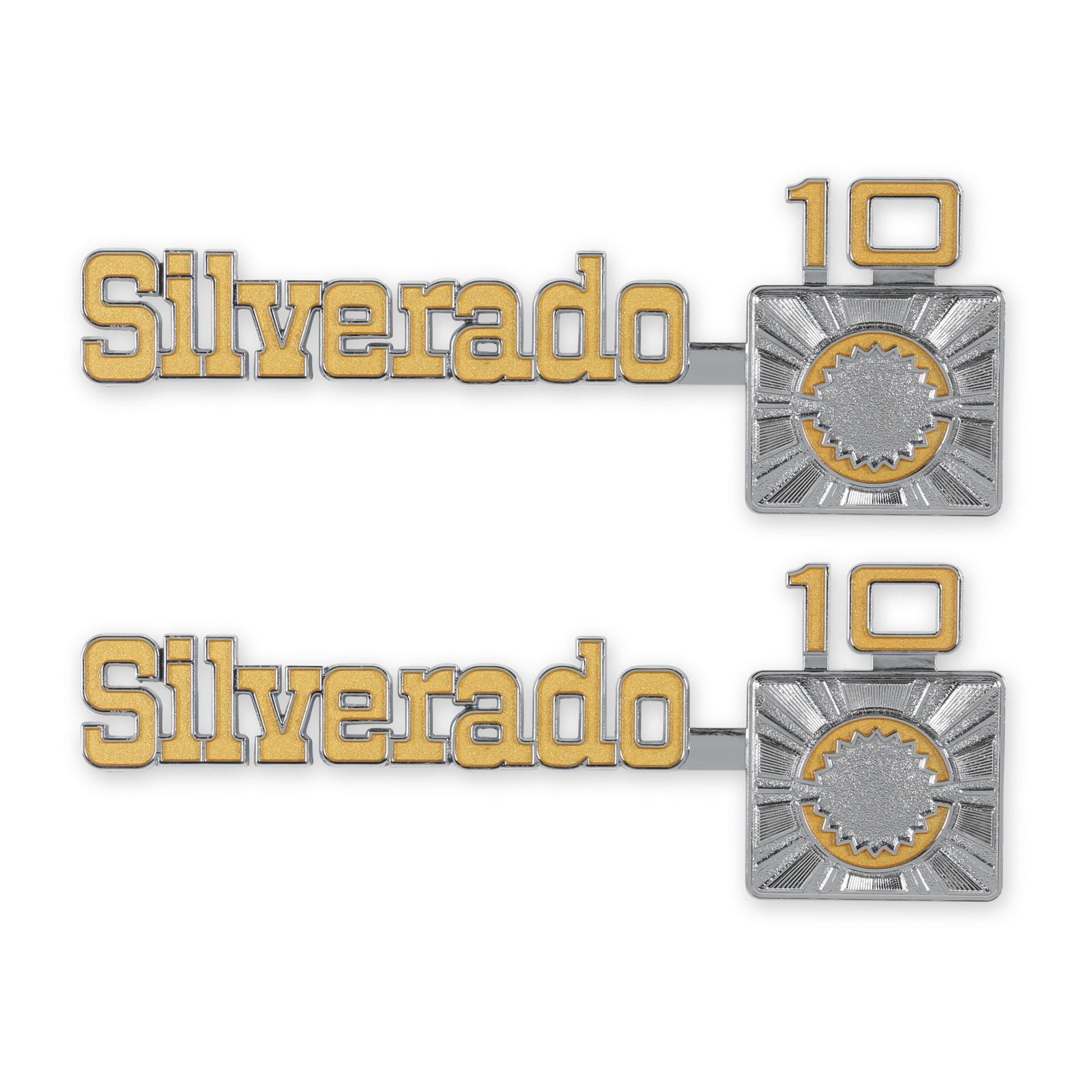Holley 04544 7580 Silverado C10 Fender Badge, Pair