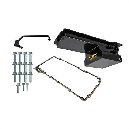 Weiand 5028WND LS Swap Oil Pan, Fabricated, GM LS, Black