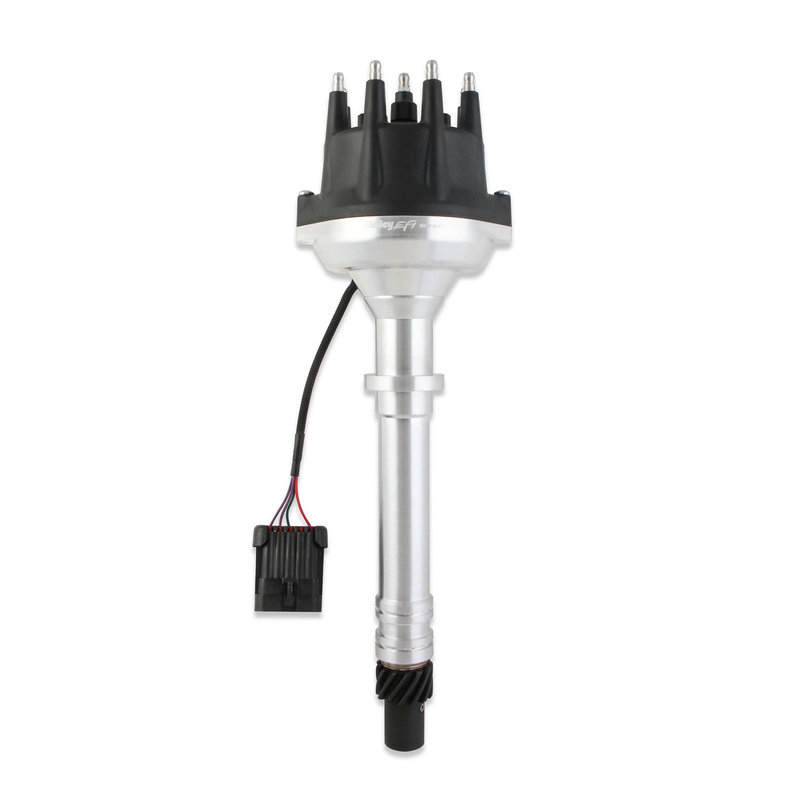 HLY565-200  EFI Dual Sync Hall Effect HEI Style Terminal Distributor for Chevy V8 - Clear Anodize