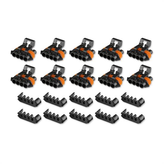 Holley 570310 Power Tap Connector, 4 Cavity, Female, 10Pack