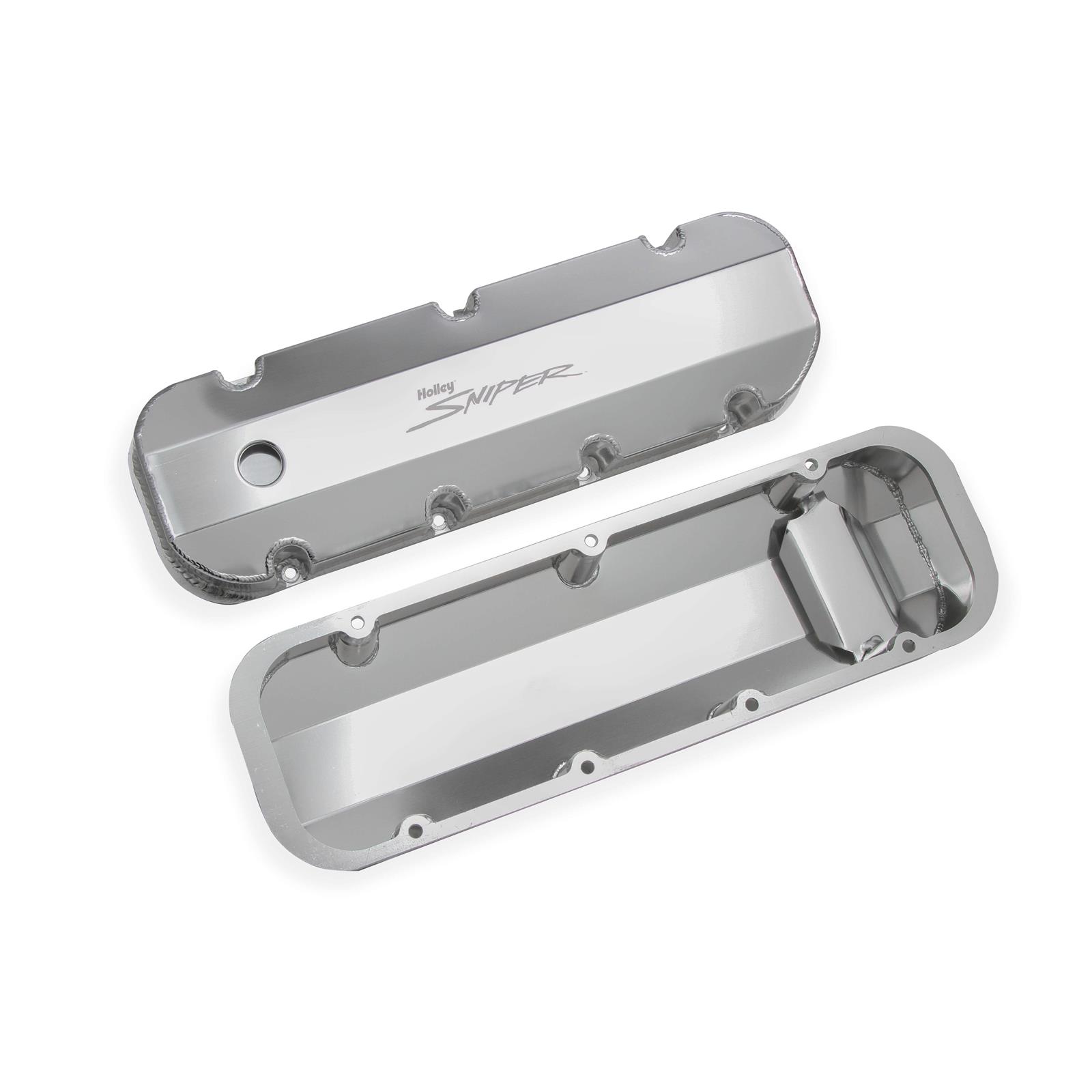 Holley Sniper 890004 Fabricated valve Covers w/Baffle, 6500 BBC