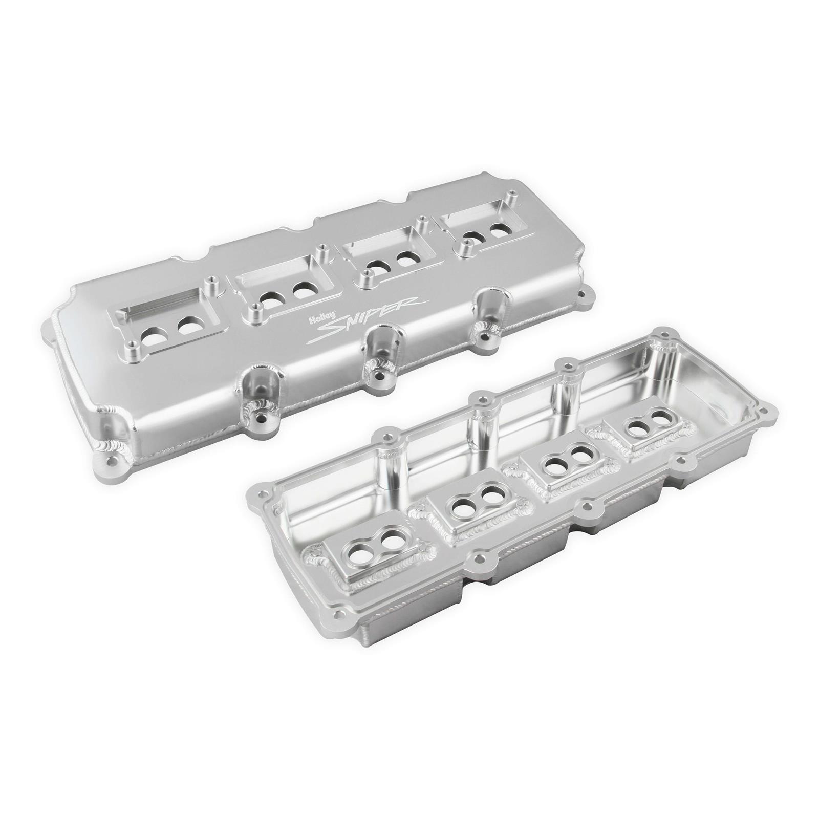 Holley Sniper 890015 Fabricated Valve Covers 5.76.4 Hemi, Silver