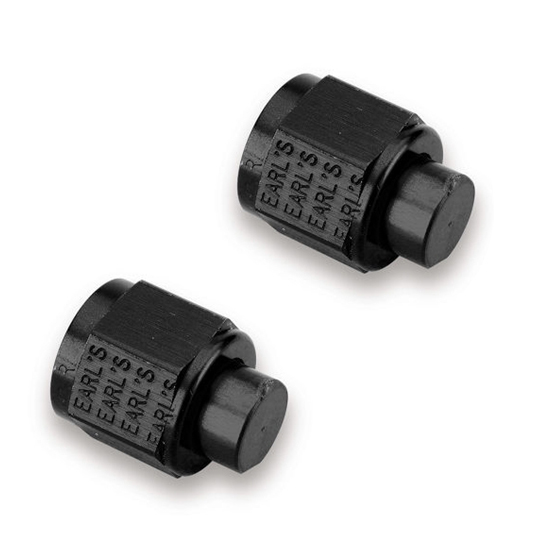 Earls AT592903ERL Aluminum -3 AN Flare Fitting Cap, Black, Pair