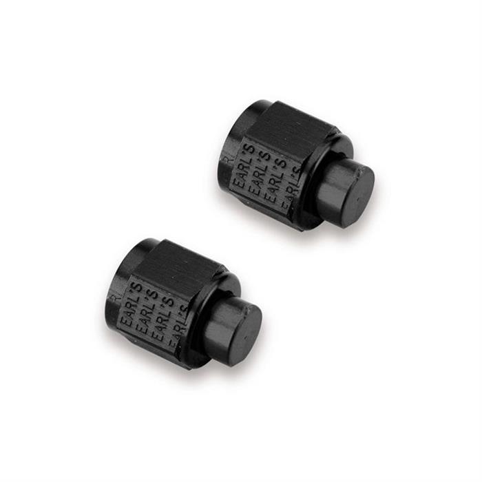 Earls AT592906ERL Aluminum -6 AN Flare Fitting Cap, Black, Pair