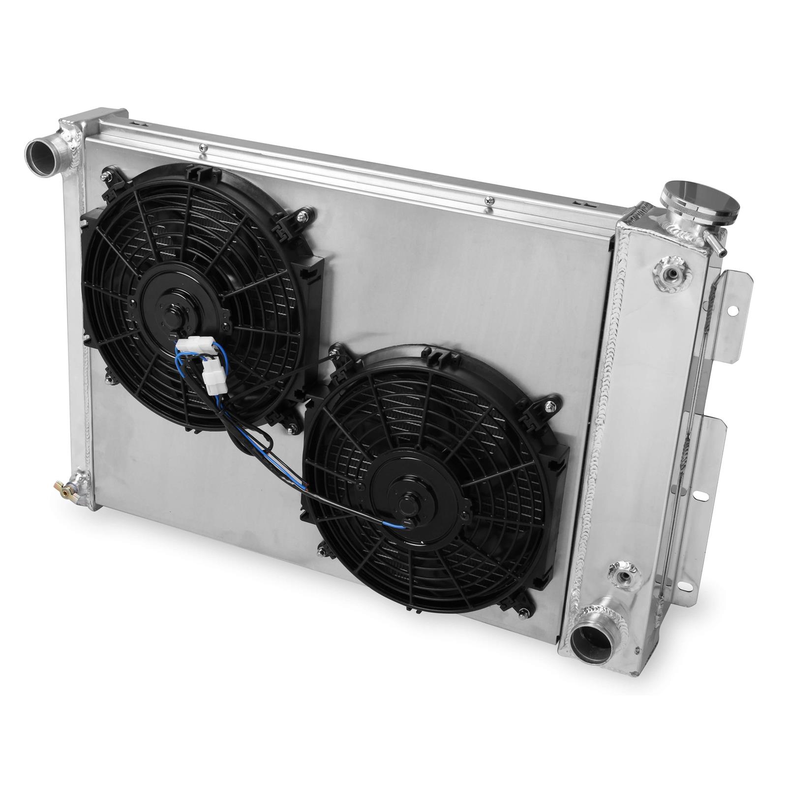 3-ROW ALUMINUM RADIATOR+2X 10/"FAN KIT BLUE FOR CHEVY PICKUP//PONTIAC//OLDSMOBILE