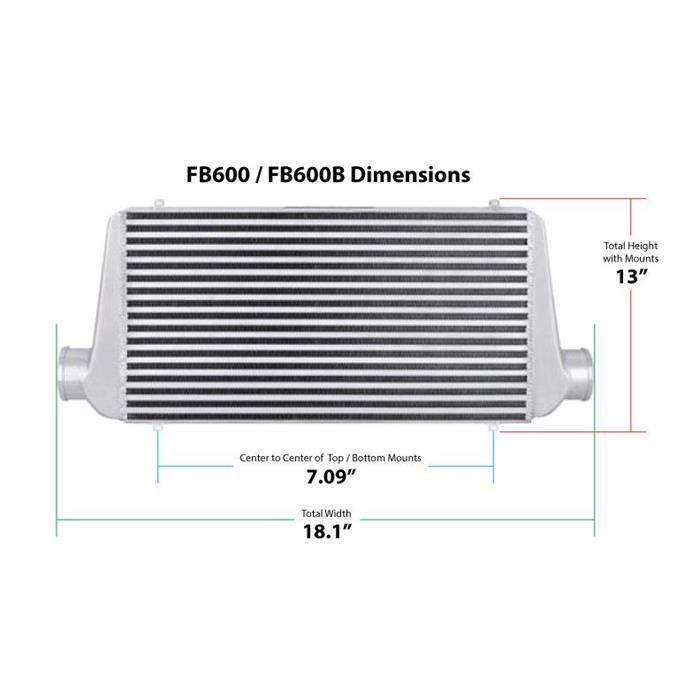 Frostbite FB600B Air to Air Intercooler, Universal, 2-1/2 Inch