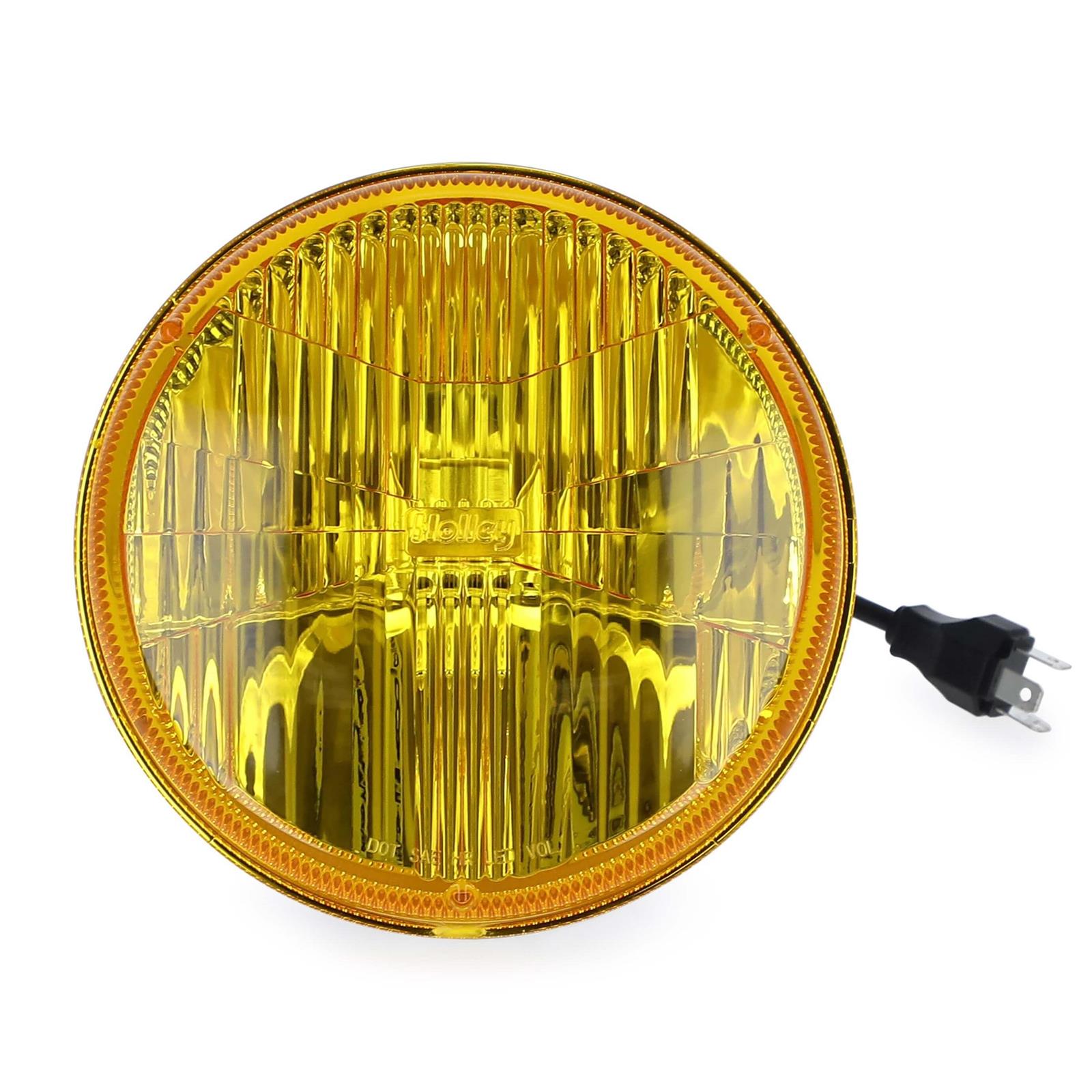 Holley LFRB115 Retrobright LED Headlight, Yellow, 7 Inch, Round