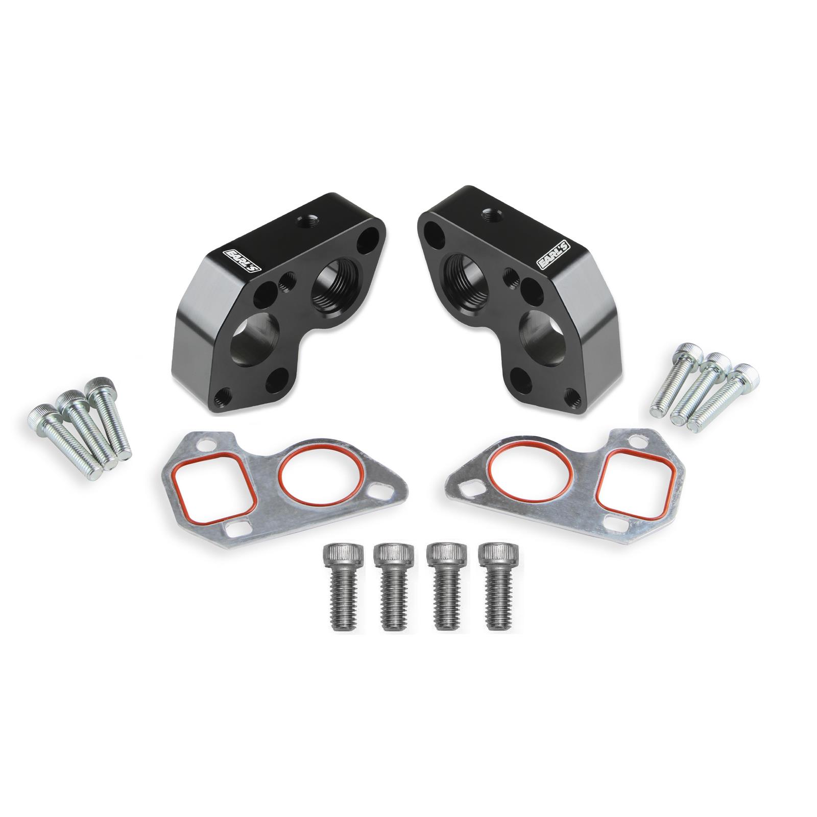 Earls LS0025ERL Electric Water Pumps Block Adapters, Pair Fits GM