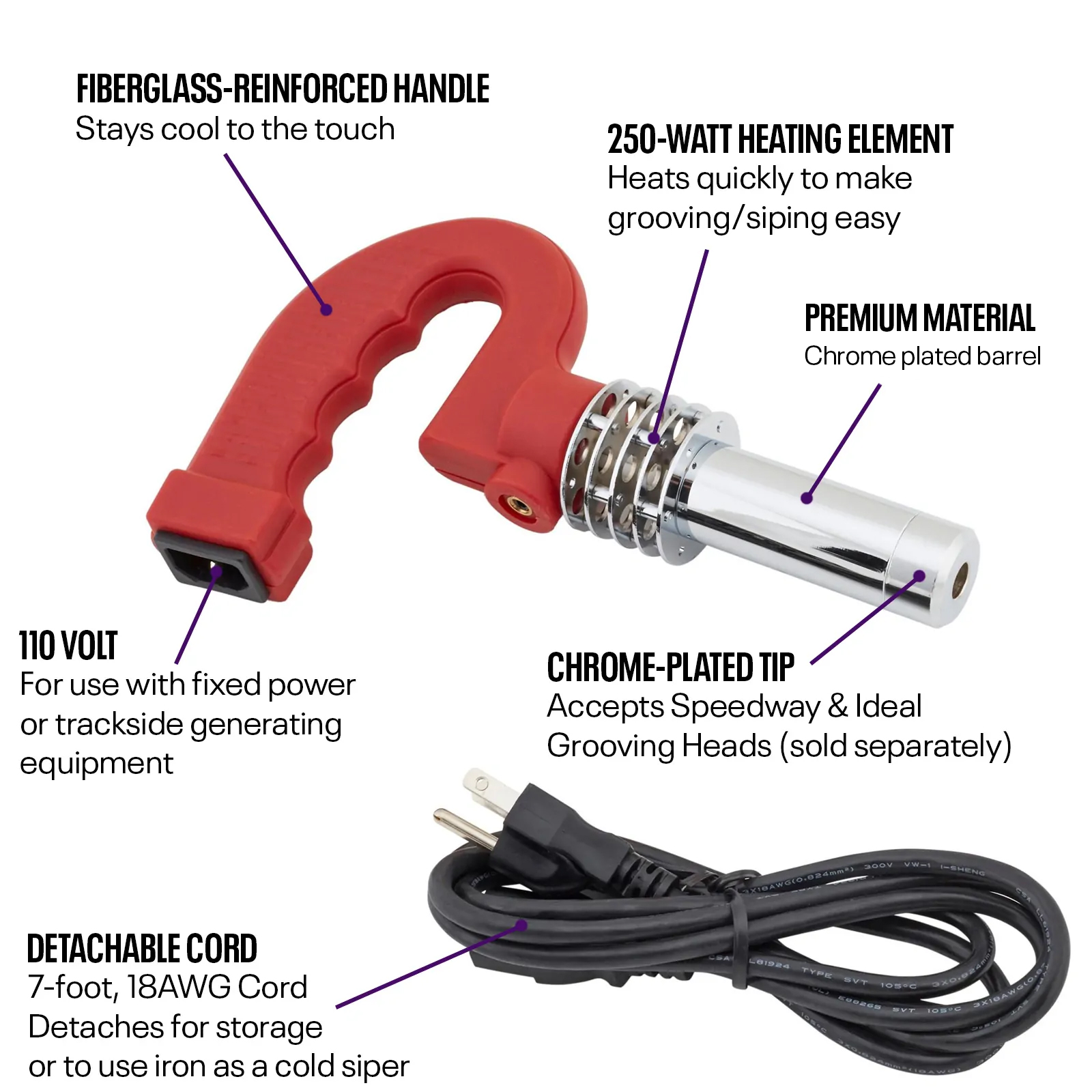 Speedway Grooving Iron Tool, Tire Groover, Siping, Siper, Cutting