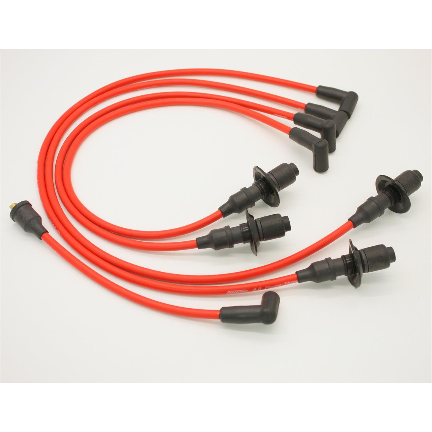 PerTronix 804404 Flame-Thrower Spark Plug Wires, 4 Cyl, 8mm VW, Red