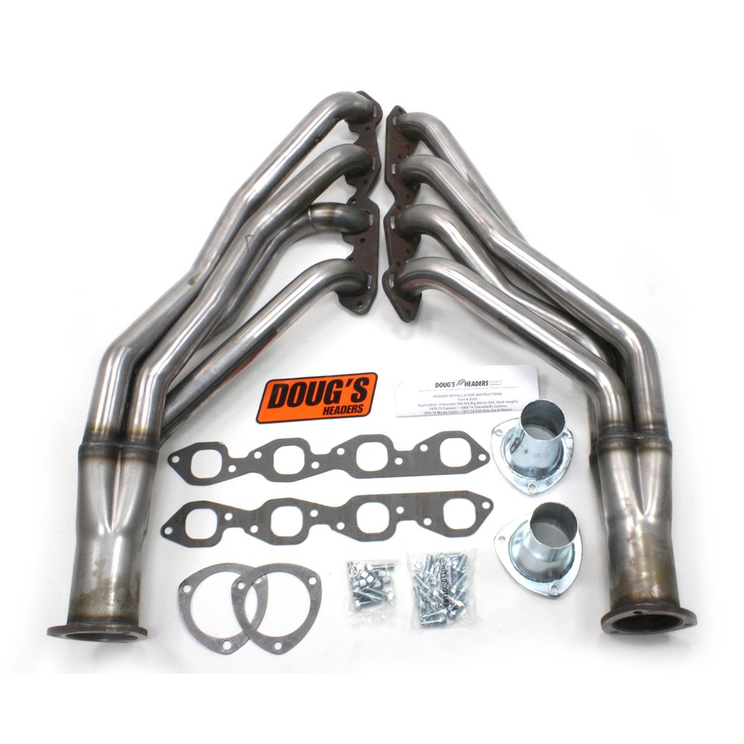 Doug's Headers D354R Full Length Header, 2 In, 5557 BBC, Raw