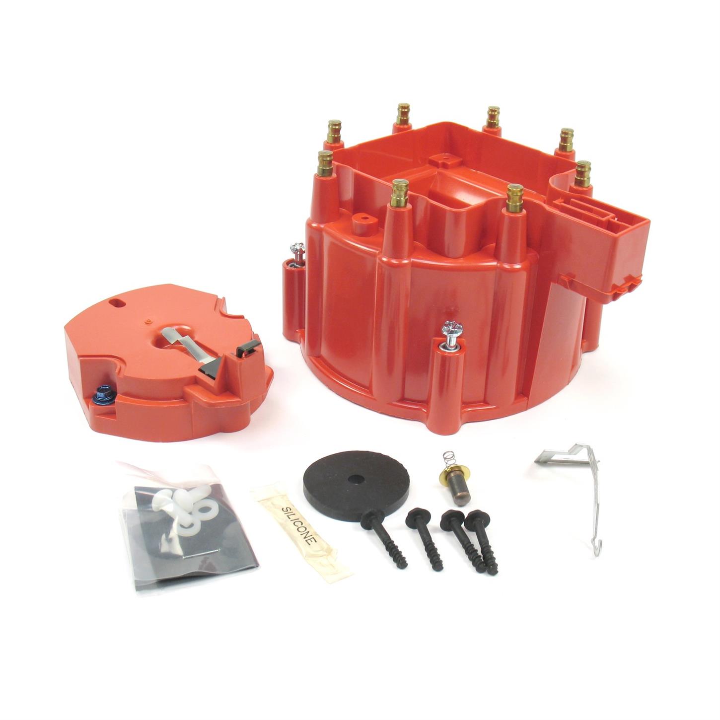 PerTronix D4001 FlameThrower HEI Distributor Cap and Rotor Kit Red
