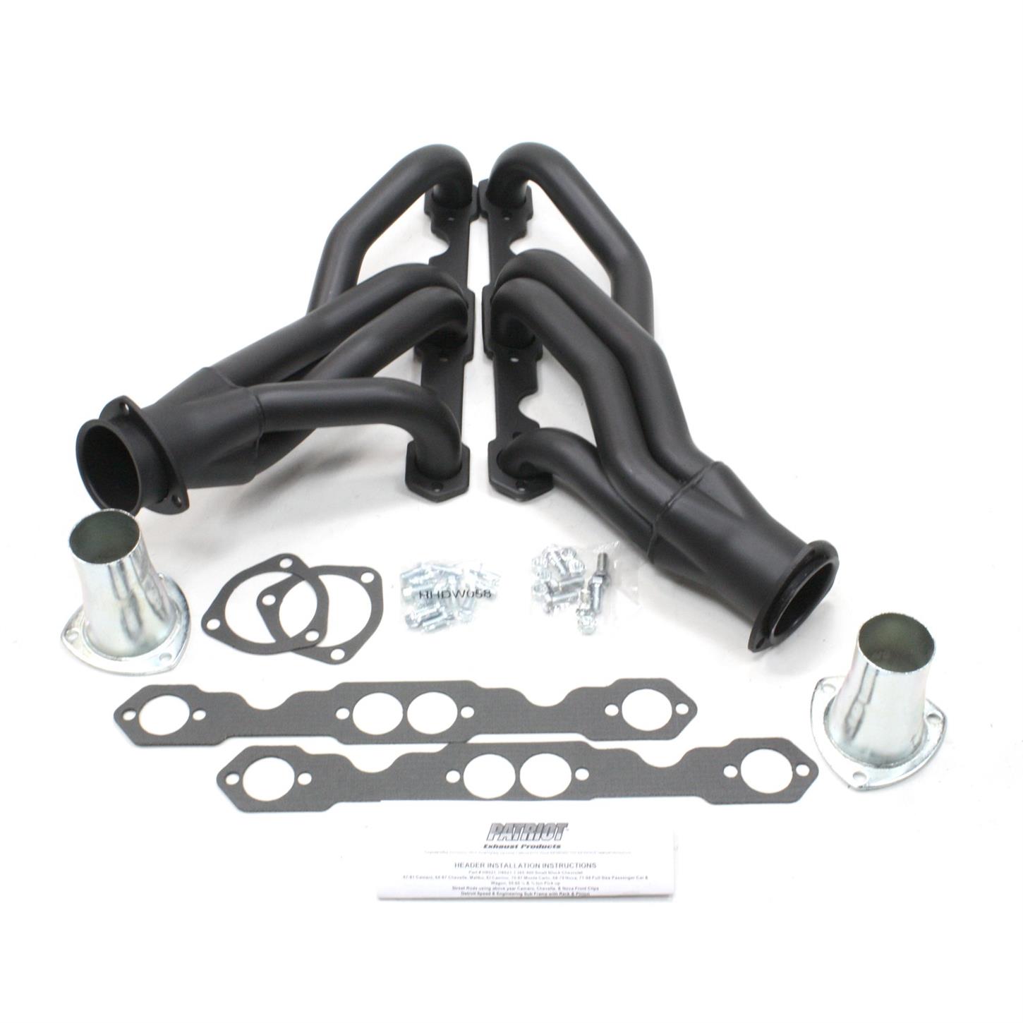 PEPH8021-B SBC Exhaust Header Set for GM A-F-G-Body Applications, Black Paint