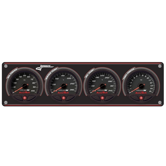 Longacre 44467 AccuTech SMi Aluminum 4 Gauge Panel, OP, WT, OT, FP