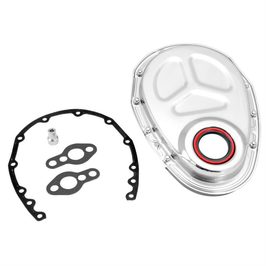 SPE42353 Gasket Hardware & Seal Timing Cover Kit for Small Block Chevy - Chrome