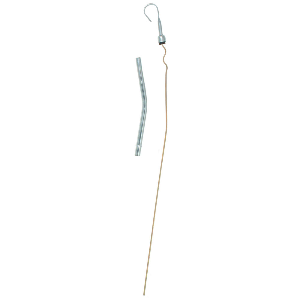 SPE4255 19 in. Long Solid Tube Engine Oil Dipstick with Block Mount for Small Block Chevy - Chrome