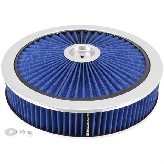 Spectre 47626 Extraflow Air Filter Assembly, 3in Tall, Blue, Round