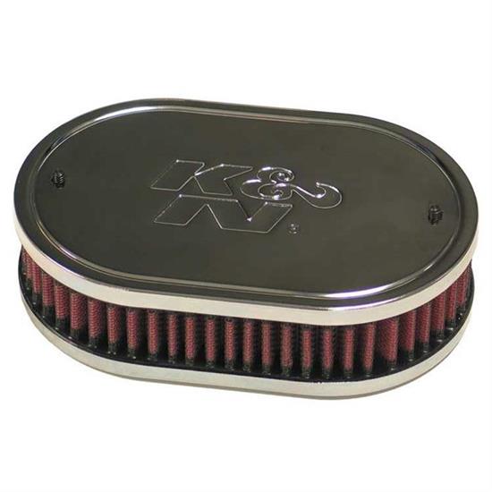 K&N 561030 Air Filter Custom Racing Assemblies, 1.75 Tall, Red, Oval