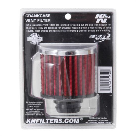 K&N 621490 Crankcase Vent Air Filter, 2.5 in. Tall, 3 in. OD