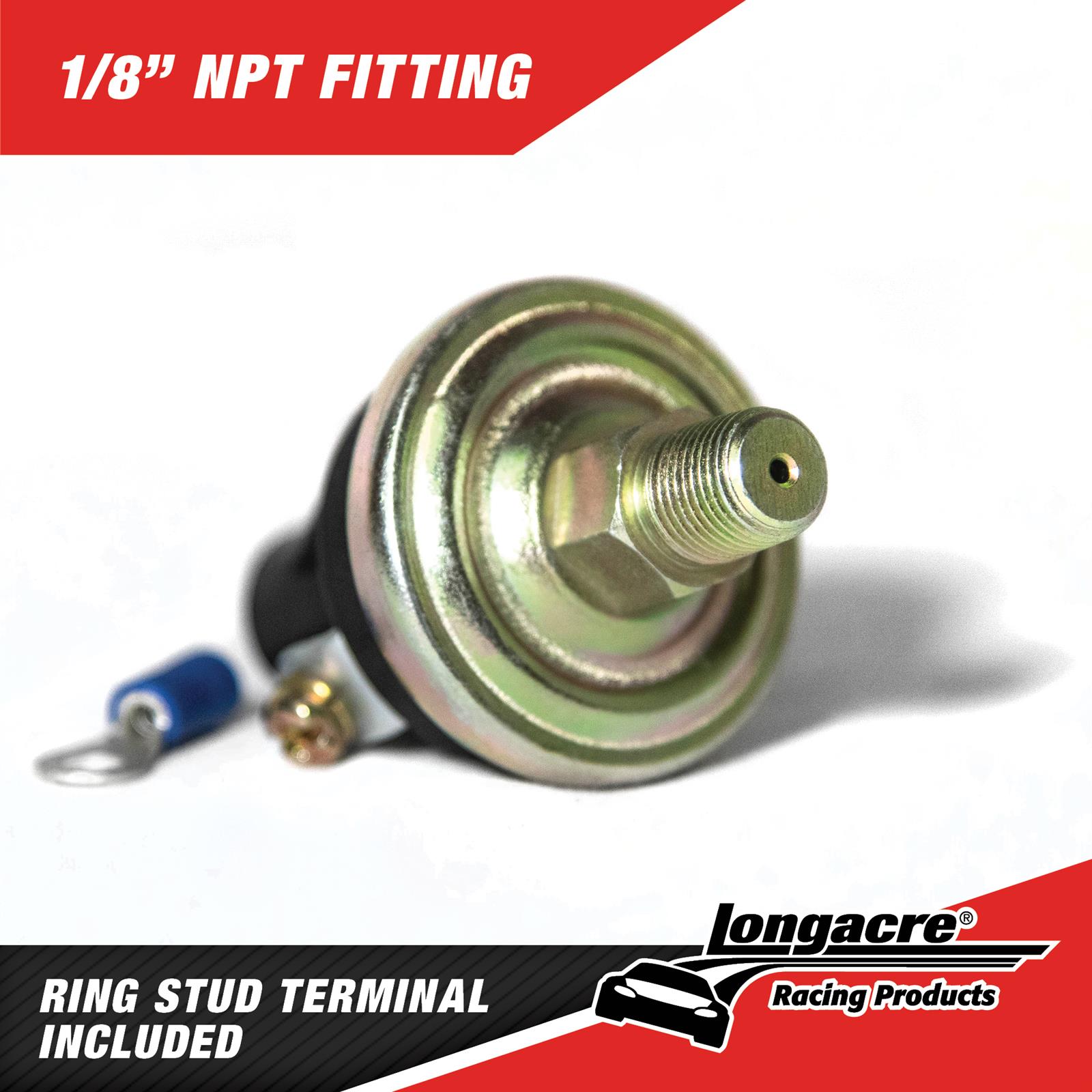 Longacre 43000 Oil Pressure Sender - 15-50 PSI Adjustable 1/8" NPT