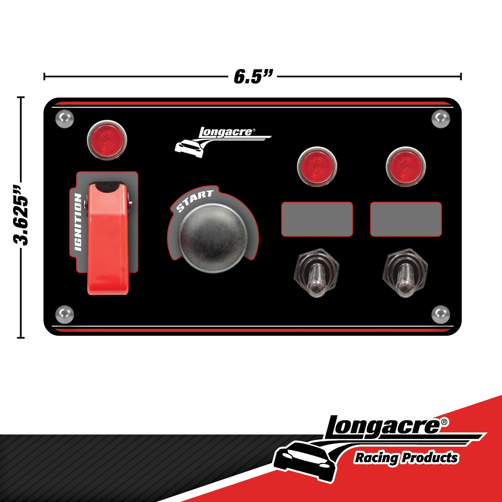 Longacre® 52-44867 Alum. Flip-Up Ign. Start Panel, 2 Switch