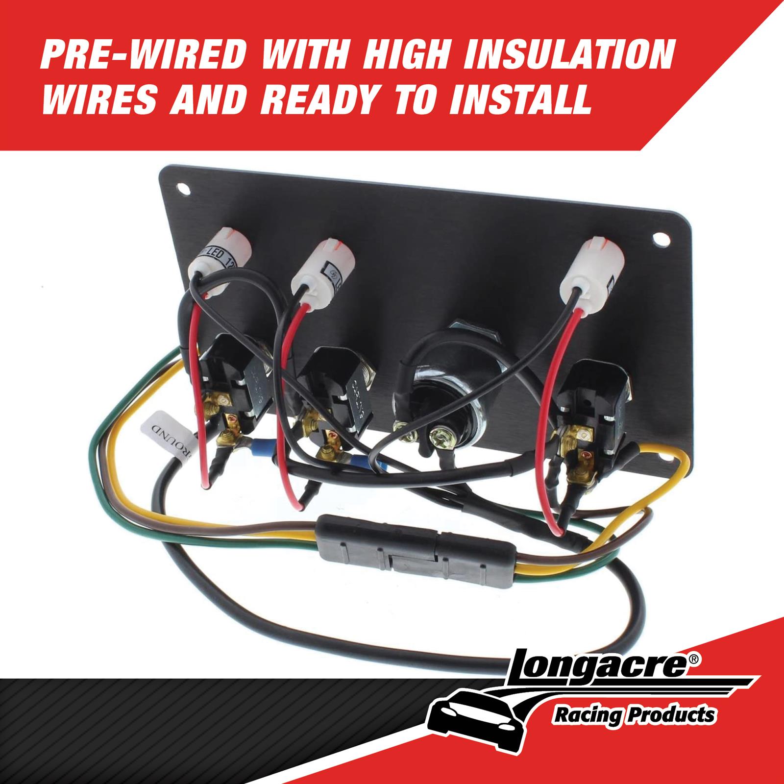 Longacre® 5244867 Alum. FlipUp Ign. Start Panel, 2 Switch